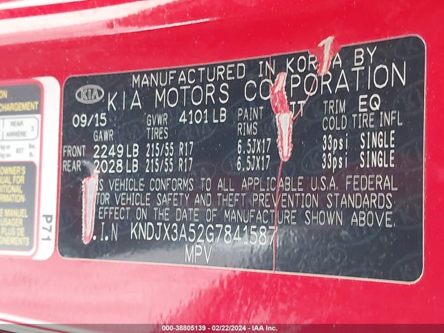 KIA Soul ! 2016 KNDJX3A52G7841587 Image 9