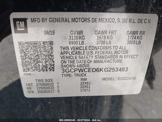 Chevrolet Silverado 1500 Lt 2019 3GCPWCED6KG253493 Image 9