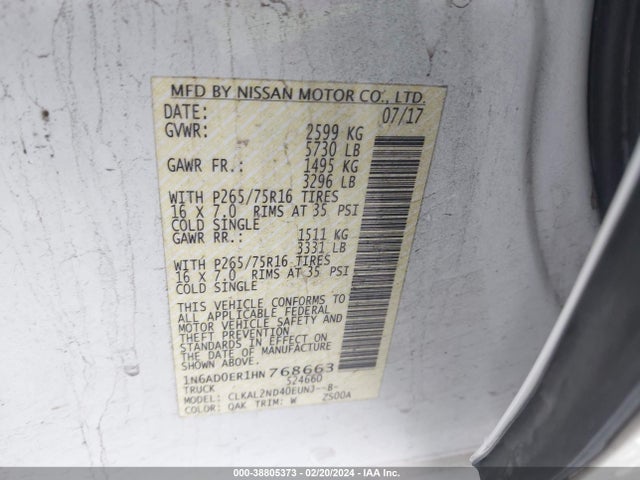 Nissan Frontier Desert Runner 2017 1N6AD0ER1HN768663 Image 9