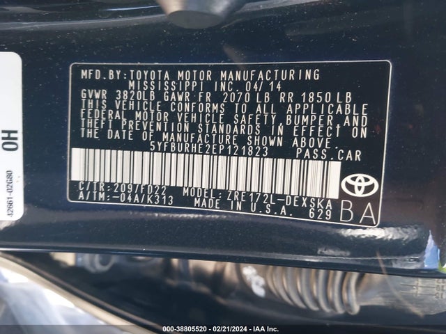 Toyota Corolla S Plus 2014 5YFBURHE2EP121823 Image 9