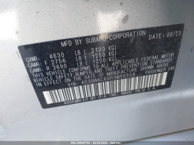 4S3BWAC6XR3010558 Subaru Legacy Premium