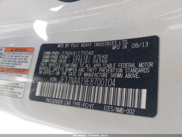 JF1ZNAA19E8700104 Scion FR-S