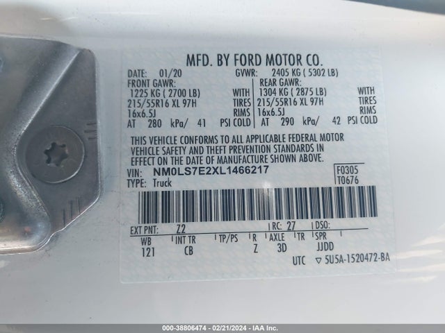 Ford Transit Connect Xl 2020 NM0LS7E2XL1466217 Image 9