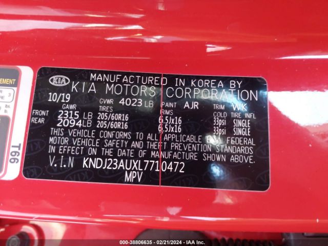 KNDJ23AUXL7710472 KIA SOUL LX