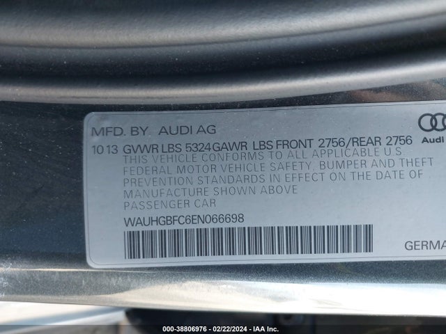 WAUHGBFC6EN066698 Audi A6 3.0t Premium Plus