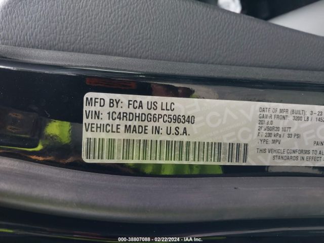 1C4RDHDG6PC596340 Dodge Durango Gt Plus Rwd