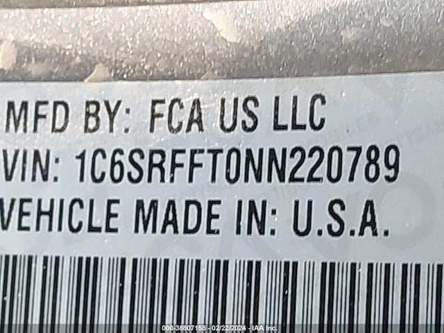 RAM 1500 Big Horn  4x4 5'7 Box 2022 1C6SRFFT0NN220789 Image 9