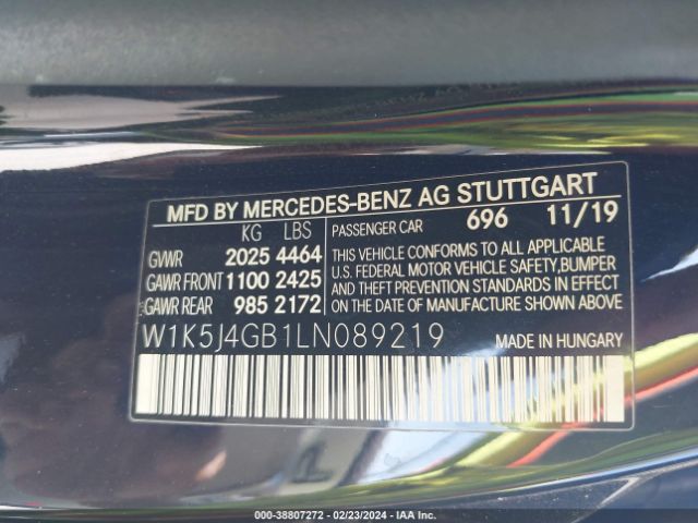 W1K5J4GB1LN089219 Mercedes-Benz CLA 250
