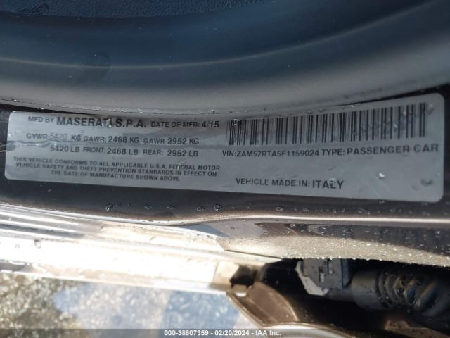 ZAM57RTA5F1159024 Maserati Ghibli S Q4