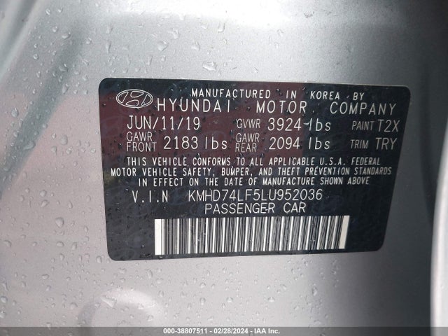 Hyundai ELANTRA SE 2020 KMHD74LF5LU952036 Image 9