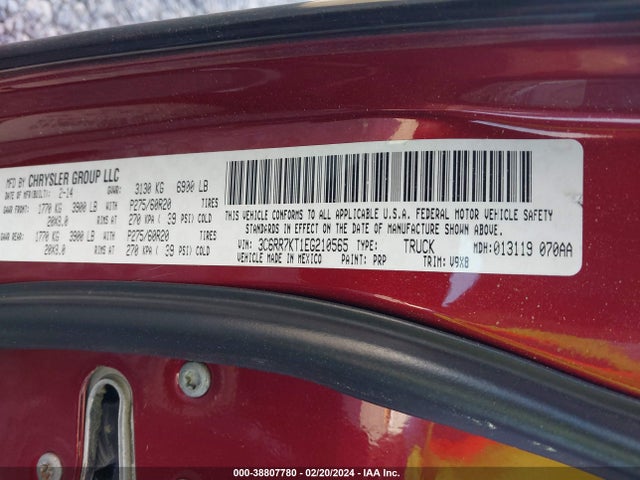 RAM 1500 Express 2014 3C6RR7KT1EG210565 Image 9