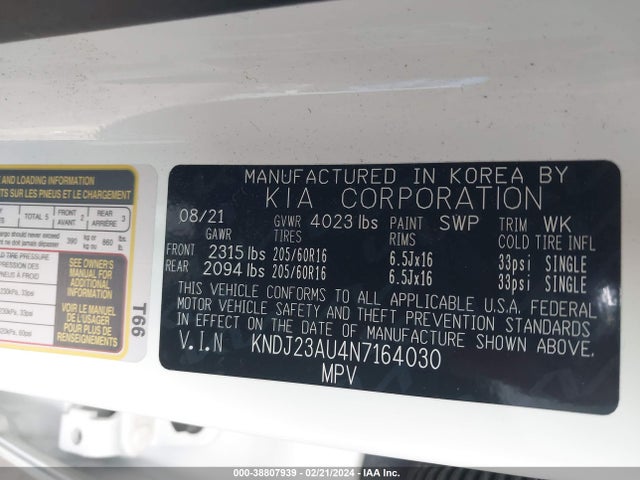 KIA SOUL S 2022 KNDJ23AU4N7164030 Image 9