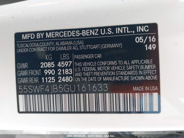 55SWF4JB5GU161633 Mercedes-Benz C 300 Luxury/sport
