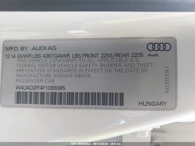 2015 AUDI A3 WAUACGFF4F1089085 Photo 8