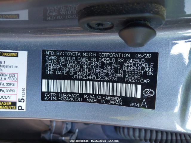 JTHX3JBH0L2028774 Lexus UX 200