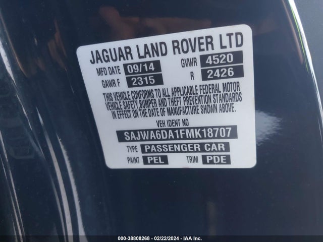 2015 JAGUAR F-TYPE SAJWA6DA1FMK18707 Photo 8