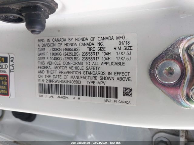 2HKRW5H38JH406503 Honda CR-V LX