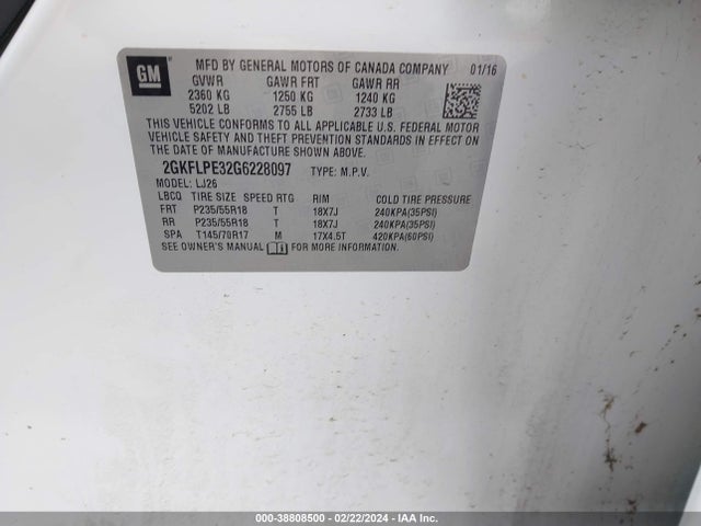 GMC Terrain Slt 2016 2GKFLPE32G6228097 Image 9