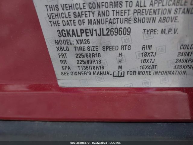 3GKALPEV1JL269609 GMC Terrain Slt
