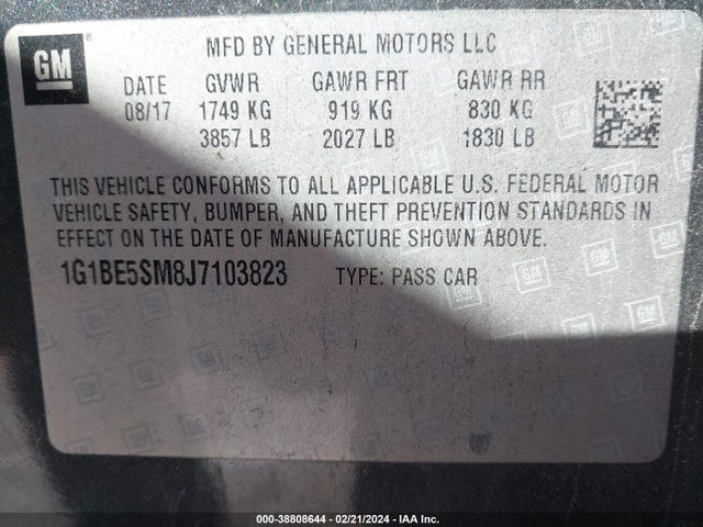 Chevrolet Cruze Lt Auto 2018 1G1BE5SM8J7103823 Image 9