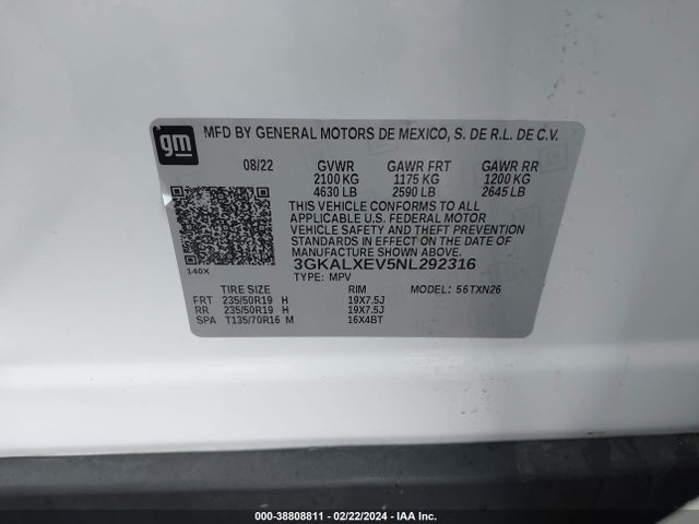 GMC Terrain Awd Denali 2022 3GKALXEV5NL292316 Image 9