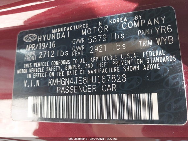 Genesis G80 3.8 2017 KMHGN4JE8HU167823 Image 9