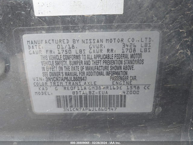 Nissan Versa 1.6 Sv 2018 3N1CN7AP6JL860947 Image 9