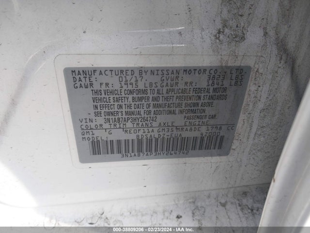 Nissan SENTRA SV 2017 3N1AB7AP3HY264742 Image 9