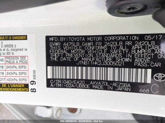 Toyota CAMRY SE 2018 JTNB11HK2J3005021 Image 9