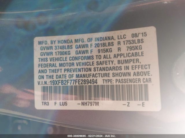 19XFB2F77FE289494 Honda CIVIC SE