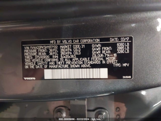 YV4A22PK5H1177132 Volvo Xc90 T6 Momentum