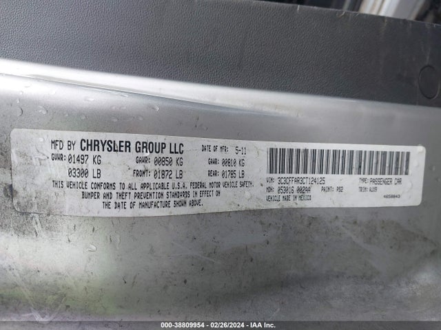 2012 FIAT 500 3C3CFFAR3CT124125 Photo 8