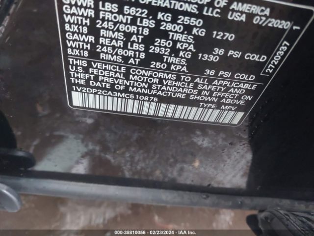 2021 VOLKSWAGEN ATLAS 1V2DP2CA3MC510875 Photo 8