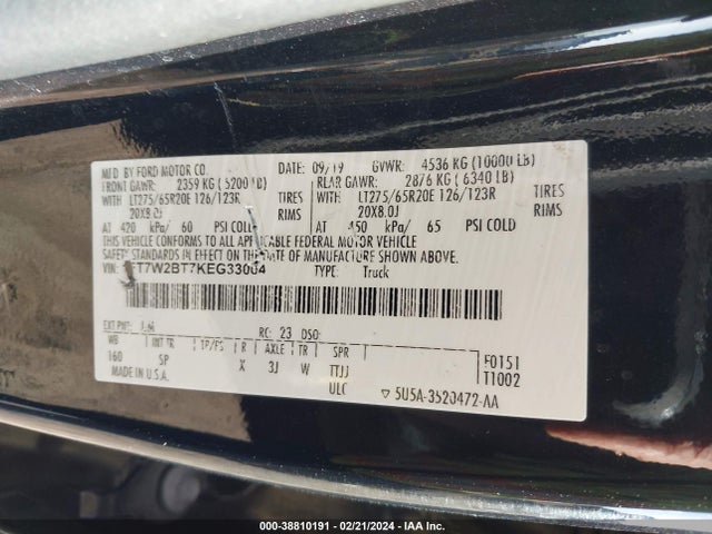 Ford F-250 King Ranch 2019 1FT7W2BT7KEG33004 Image 9