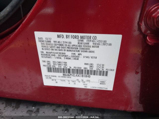 MAJ6P1CL4JC181840 Ford Ecosport Ses