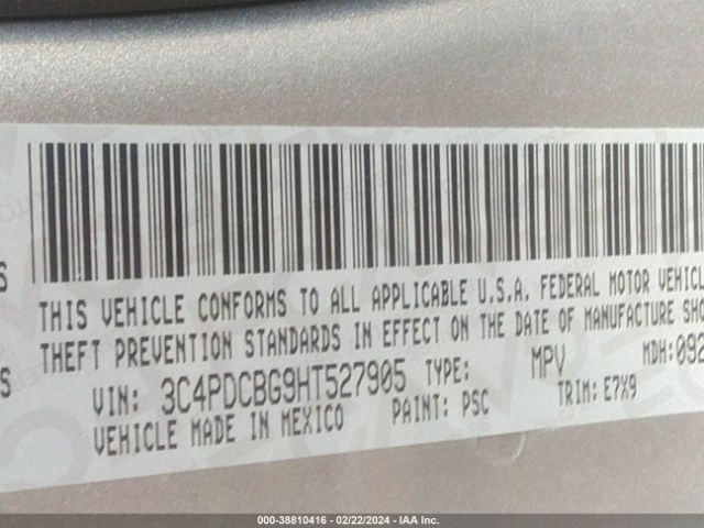 3C4PDCBG9HT527905 Dodge Journey Sxt