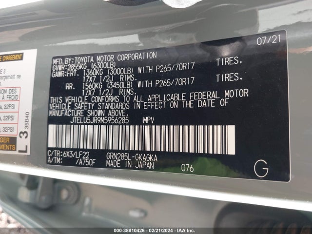 Toyota 4runner Trd Pro 2021 JTELU5JR9M5956285 Image 9