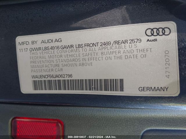 2018 AUDI A5 WAUENCF56JA062796 Photo 8