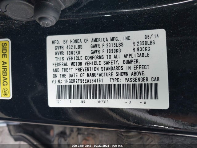 Honda Accord Sport 2014 1HGCR2F56EA264151 Image 9