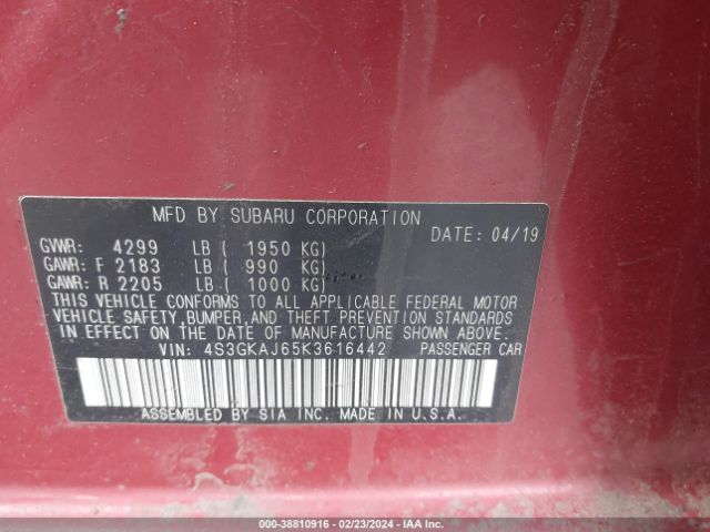 4S3GKAJ65K3616442 Subaru Impreza 2.0i Sport