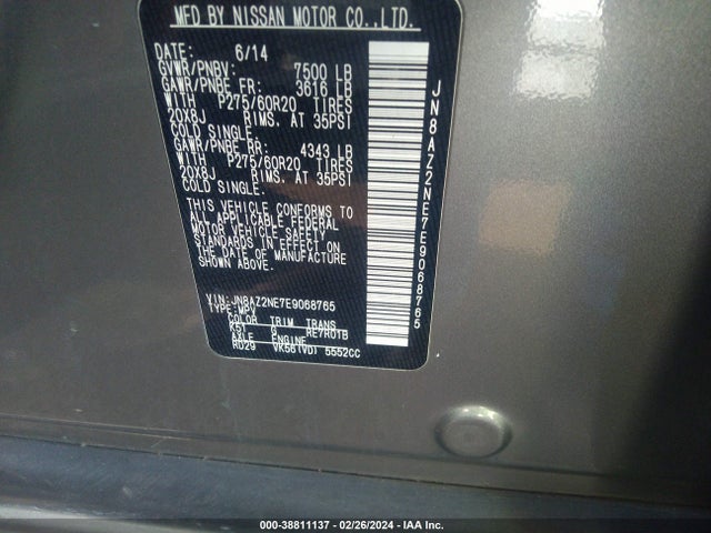 Infiniti QX80 2014 JN8AZ2NE7E9068765 Image 9