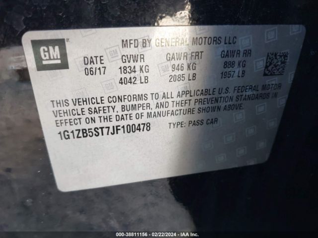 1G1ZB5ST7JF100478 Chevrolet Malibu 1ls