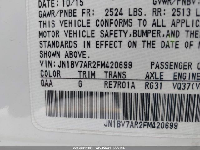 JN1BV7AR2FM420699 Infiniti Q50 Premium