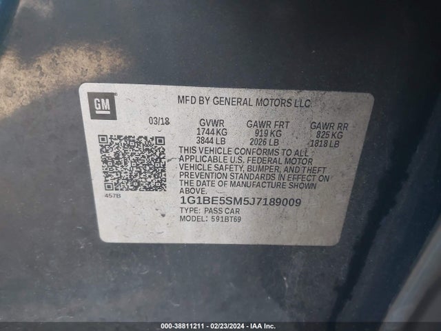 Chevrolet Cruze Lt Auto 2018 1G1BE5SM5J7189009 Image 9