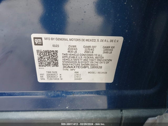 Chevrolet Equinox Awd 2fl 2023 3GNAXTEG8PL189928 Image 9