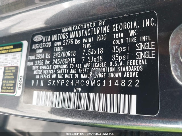 KIA Telluride Lx 2021 5XYP24HC9MG114822 Image 9