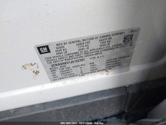 Chevrolet EQUINOX LS 2018 2GNAXHEV1J6133787 Image 9