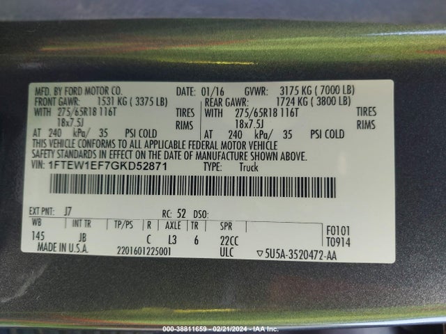 Ford F-150 Xlt 2016 1FTEW1EF7GKD52871 Image 9
