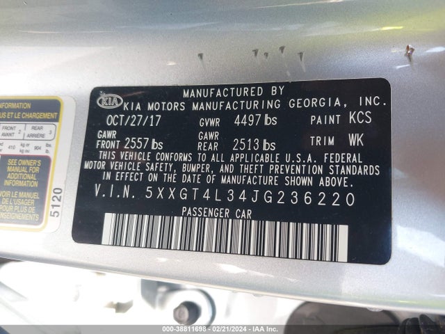 KIA Optima Lx 2018 5XXGT4L34JG236220 Image 9