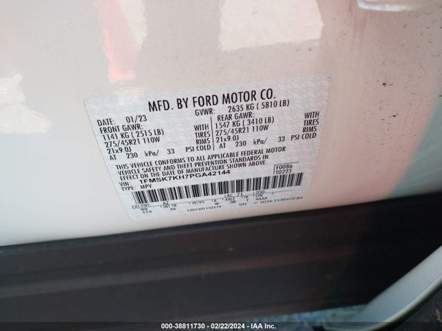 Ford Explorer St-line 2023 1FMSK7KH7PGA42144 Image 9
